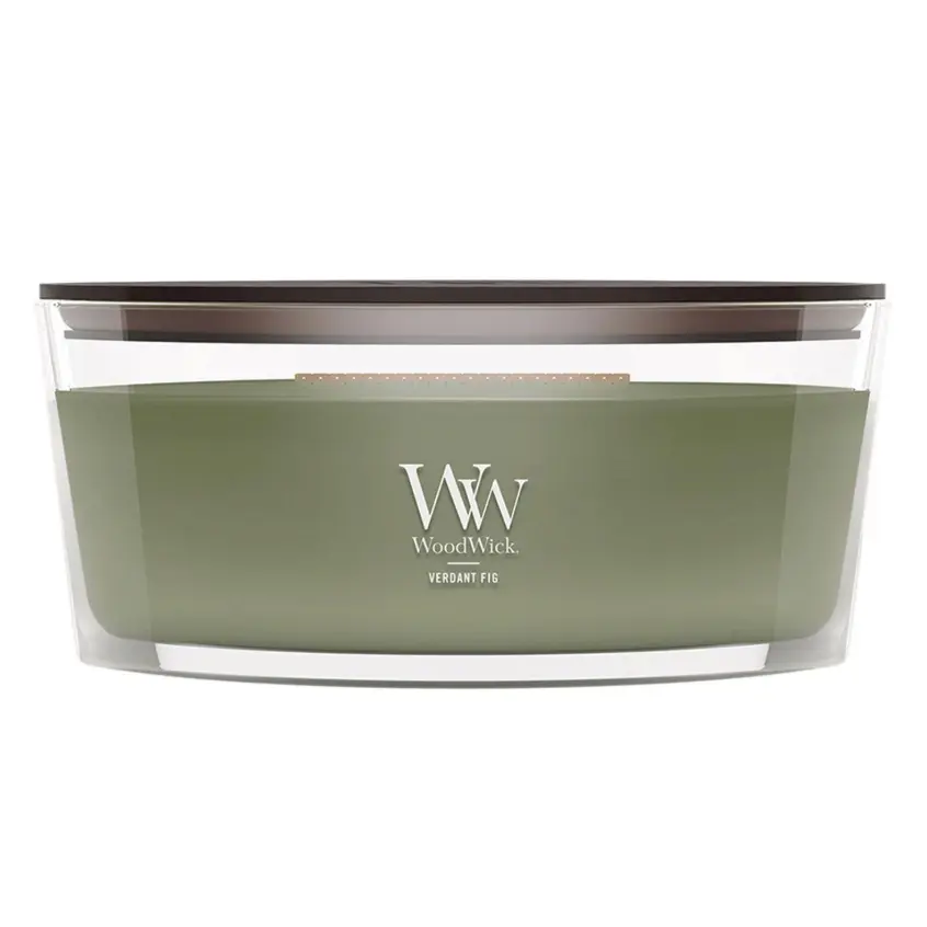 VERDANT FIG Ellipse HearthWick Flame Scented Candle by WoodWick