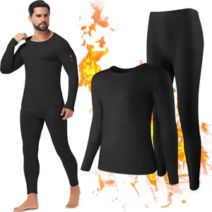 CATTIBOR Men Thermal Underwear Set Long Sleeve Base Layer Top and Pants,Soft and Comfortable Men's Sleepwear for Indoor and Outdoor Wear