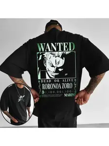 One Piece Men's T-shirt Roronoa Zoro Summer Japanese Anime Boys Short Sleeve Retro Nick Parent Child Wear