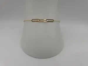AIRA 10 Karat Adjustable Size Manilla Pepper Costume Jewelry Bracelet - Pepper Shape, 7/8 Sizes, Subtle Look Fashion Accessory