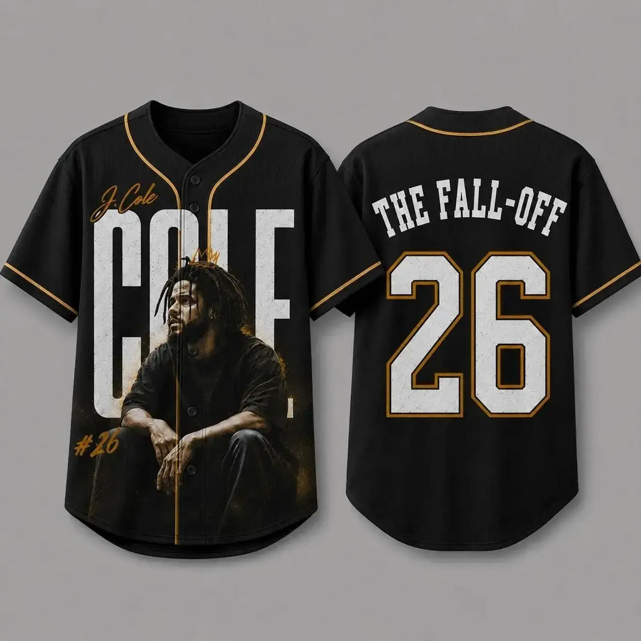 J. Cole The Fall-Off Tour 2026 Baseball Jersey, Disc 29, Disc 39 Hip-Hop Shirt, The Fall-Off Album Jermaine Lamar Cole Fan Graphic Tee, Cole World Music Fan Merch Shirt, Gifts Fan BWQ