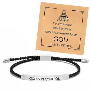 GOD IS IN CONTROL InspireBracelet - Unisex Simple Inspirational Jewelry with Clear Message for Everyday Wear Empowering Faith Reminder