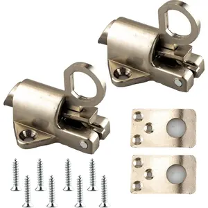 2Pcs Latch Lock Automatic Window Gate Lock with Mounting Screws Self Closing Spring Bounce Door Bolt for Window Toilet