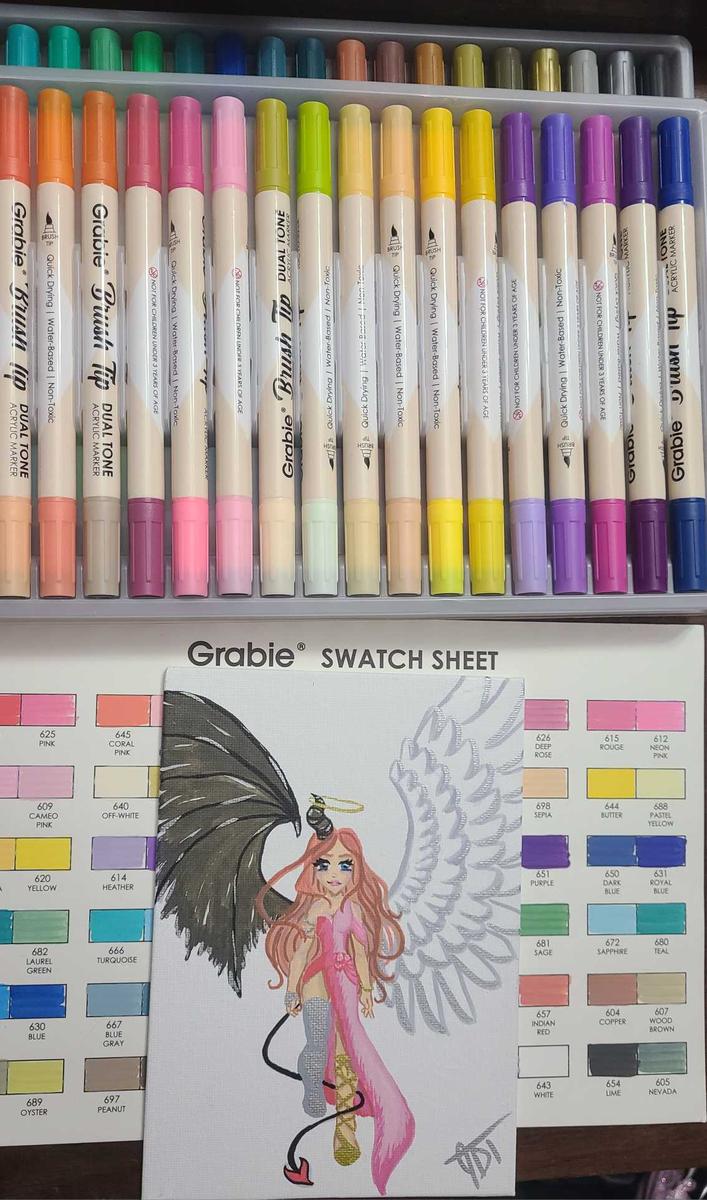 Item: 36 Dual Tone Brush Tip Marker, including 72 Colors