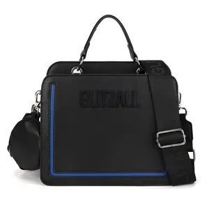 Women's color-blocked logo tote bag with detachable clutch + adjustable shoulder strap + zip closure