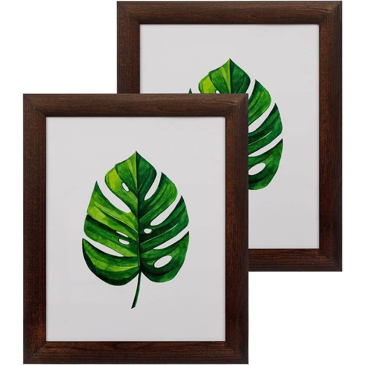 Rustic  Picture Frames 8x10 - Pack of 2 - Farmhouse Tabletop or Wall Mount Display with Glass, Dark Brown