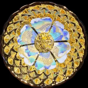 Golden Great Wall luminous cup-construction lamp-handicrafts-collectibles-gifts-handmade products-traditional teacups-ornaments