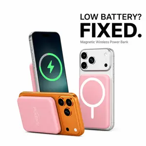 5000mAh Magnetic Power Bank for iPhone 17/16/15/14/13/12, 15W MagSafe-Compatible Wireless Portable Charger, 20W USB-C Fast Charging, Ultra Slim Compact Battery Pack, Works with Magnetic Case