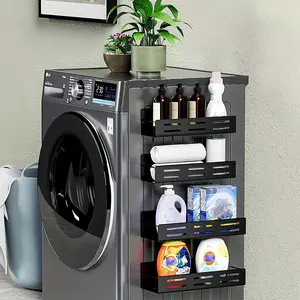 Magnetic Seasoning Rack, 2 Counts/set Wall Mounted Metal Storage Rack, Space Saving Spice Rack, Home Organizer for Kitchen Fridge & Microwave