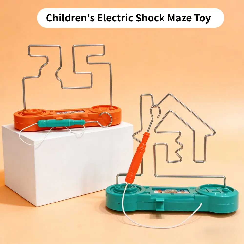 1pc Kids Desktop-Size Electric Shock Wire Maze Game Toy - Flash Light, Sound, Buzzer Challenge Puzzle, Hand-Eye Coordination & Focus Training Educational Fidget Toy, House-Simple Family Party Gift for Boys/Girls with Dual Alarm