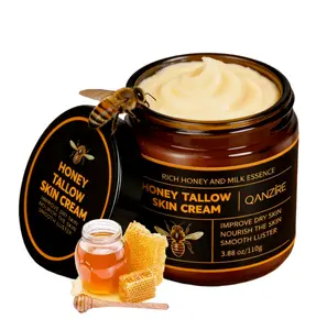 Honey Tallow Skin Cream, Organic Grass-Fed Tallow And Original Honey Facial And Body Moisturizing Cream, Long-Lasting Moisturizing Cream For Radiant Body Care, Deeply Nourishing Dry Skin, Suitable For Daily Skin Care Products.