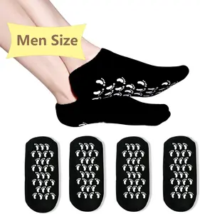 Moisturizing Socks, Gel Socks Soft Moisturizing Gel Socks, Gel Spa Socks for Repairing and Softening Dry Cracked Feet Skins (Men Size(Black))