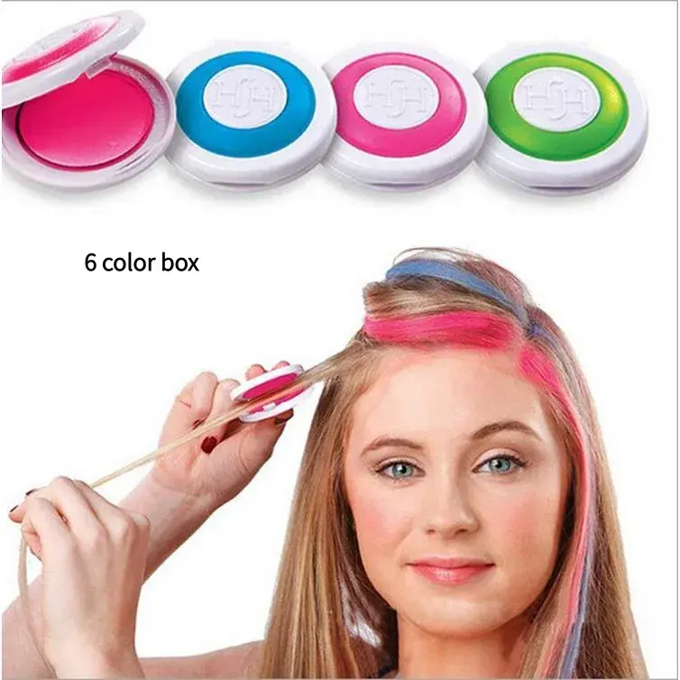 Temporary Hair Color Powder Kit - Easy-Apply Washable Pigments in Multiple Colors, Compact Pack for DIY Makeup, Halloween & Cosplay, Haircare