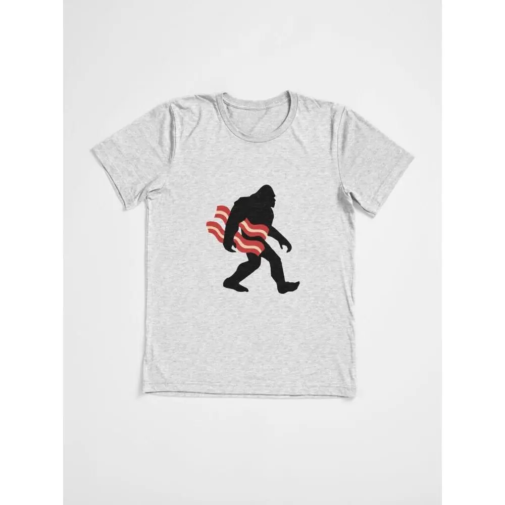 Keto Bigfoot Carrying Bacon Ketogenics Sasquatch Big Foot Tri-blend T-Shirt