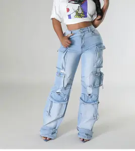 “BEBE” cargo denim jeans