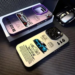 Supercar Sports GT3-RS P-Porsche 911 Phone Case, Accessories for iPhone 17 16 15 14 13 12 Pro Max, Multicolor Matte Laser Metallic, Aurora Gradient Finish with Matte Texture, Durable Scratch-Resistant Anti-Fingerprint Protective Cover