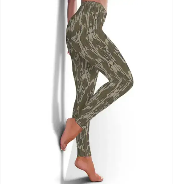 Bottomland Camo Women's High-Waist Leggings - Yoga, Hunting Performance Tights for Outdoor Activities, Sporty Outdoor Outfit Bottoms