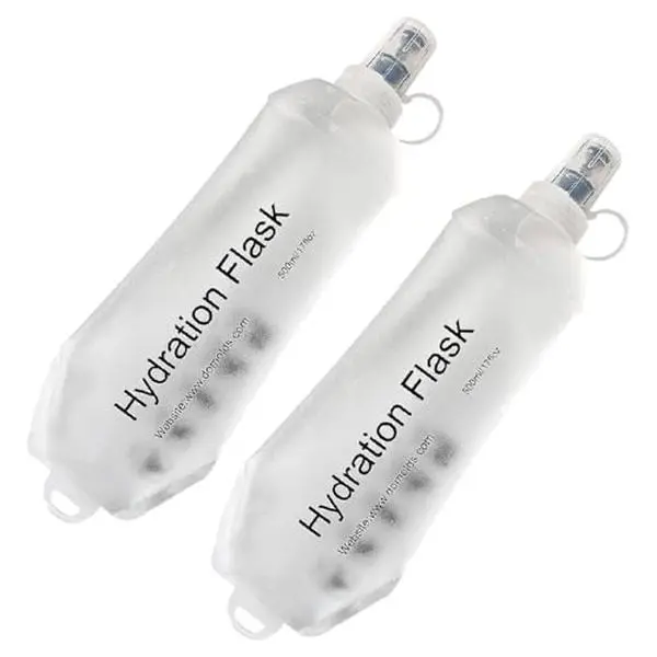 Unisex 2pc 150ml Collapsible Soft Water Flask, BPA-Free Leak-Proof Lightweight Handheld Foldable, Waist Pack Fit Reusable Portable for Running/Hiking Outdoor Sports
