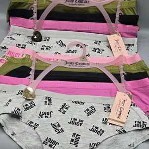 Juicy Couture Cotton Spandex Tag free, Women's set/5 Panties Cheeky Multicolor.