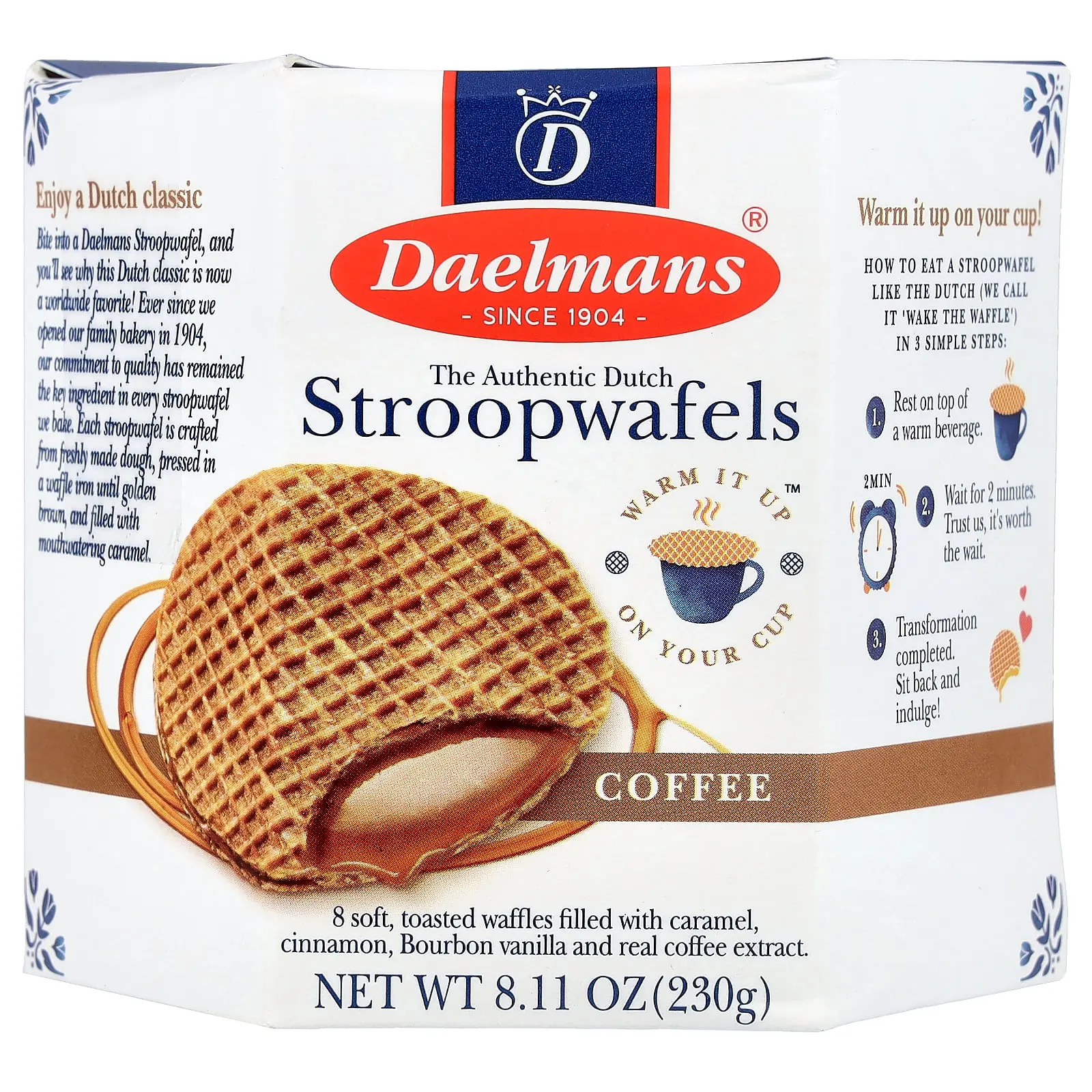 Daelmans Stroopwafels, Coffee, 8 Waffles, 8.11 oz (230 g) Daelmans Stroopwafels, Coffee, 8 Waffles, 8.11 oz (230 g)