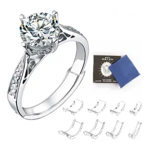 8pcs Ring Size Adjuster Invisible Clear Ring Sizer Jewelry Fit Reducer Guard A1