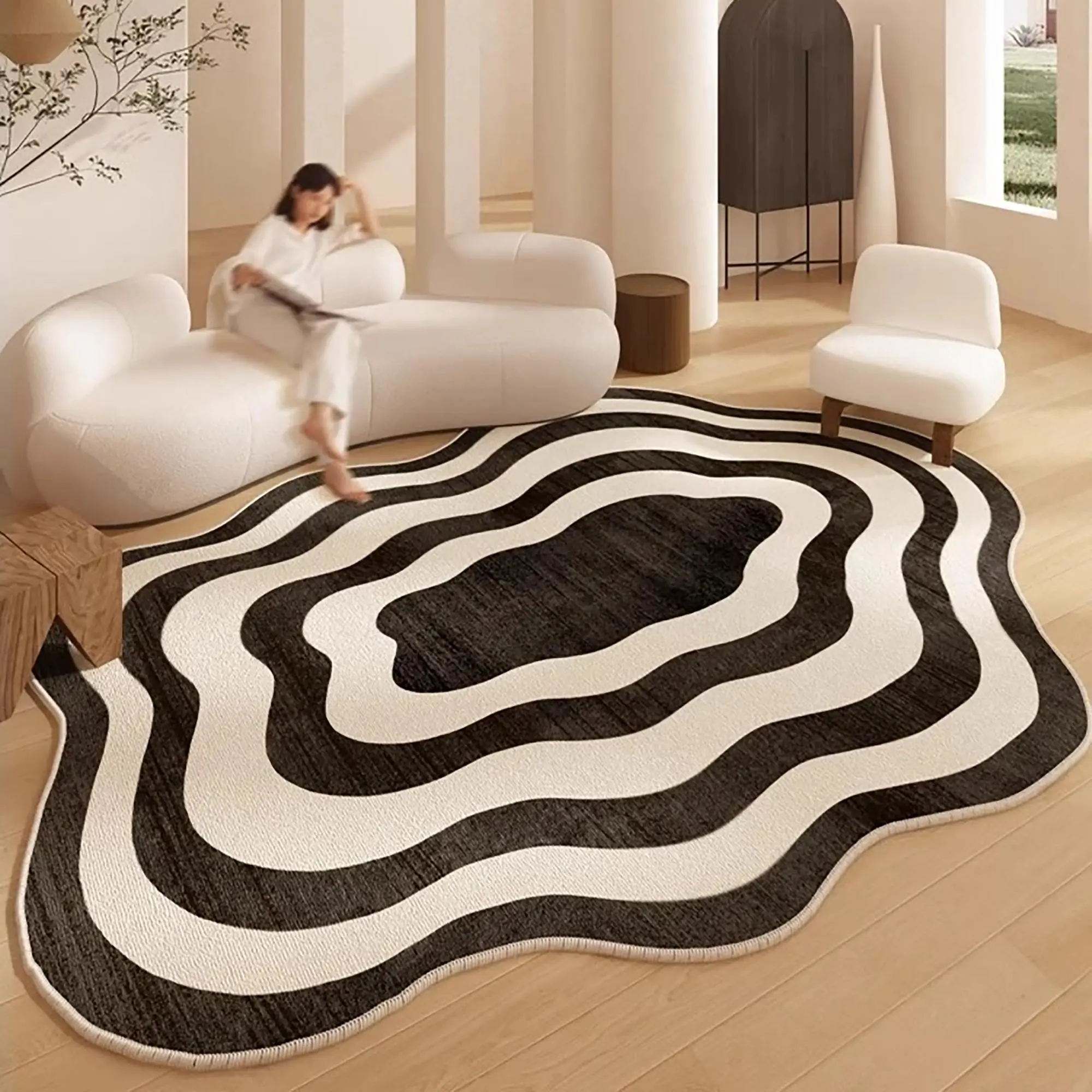 Abstract Colorblock Pattern Area Rug, Modern Abstract Rug, Non-slip Soft Floor Mat, Decorative Carpet for Home Living Room Bedroom, Home Decor, Abstract Area Rugs
