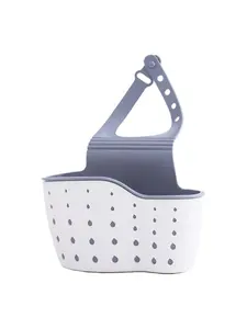 Sink Basket Sink Strainers Basket Kitchen Drain Shelf Sink Storage Holder with Removable Base & Hole for Draining Water Eco-Friendly Plastic Organiser for Kitchen & Bathroom