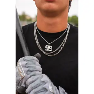 Signature Jersey Number Pendant in Silver