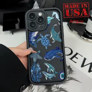 Underwater Paradise Phone Case for iPhone 16 E 15 Pro Max Plus 14 13 12 11 X XR Matte TPU Drop-Proof Rugged Durable Soft Bumper Cover Gift for Silicone Protection