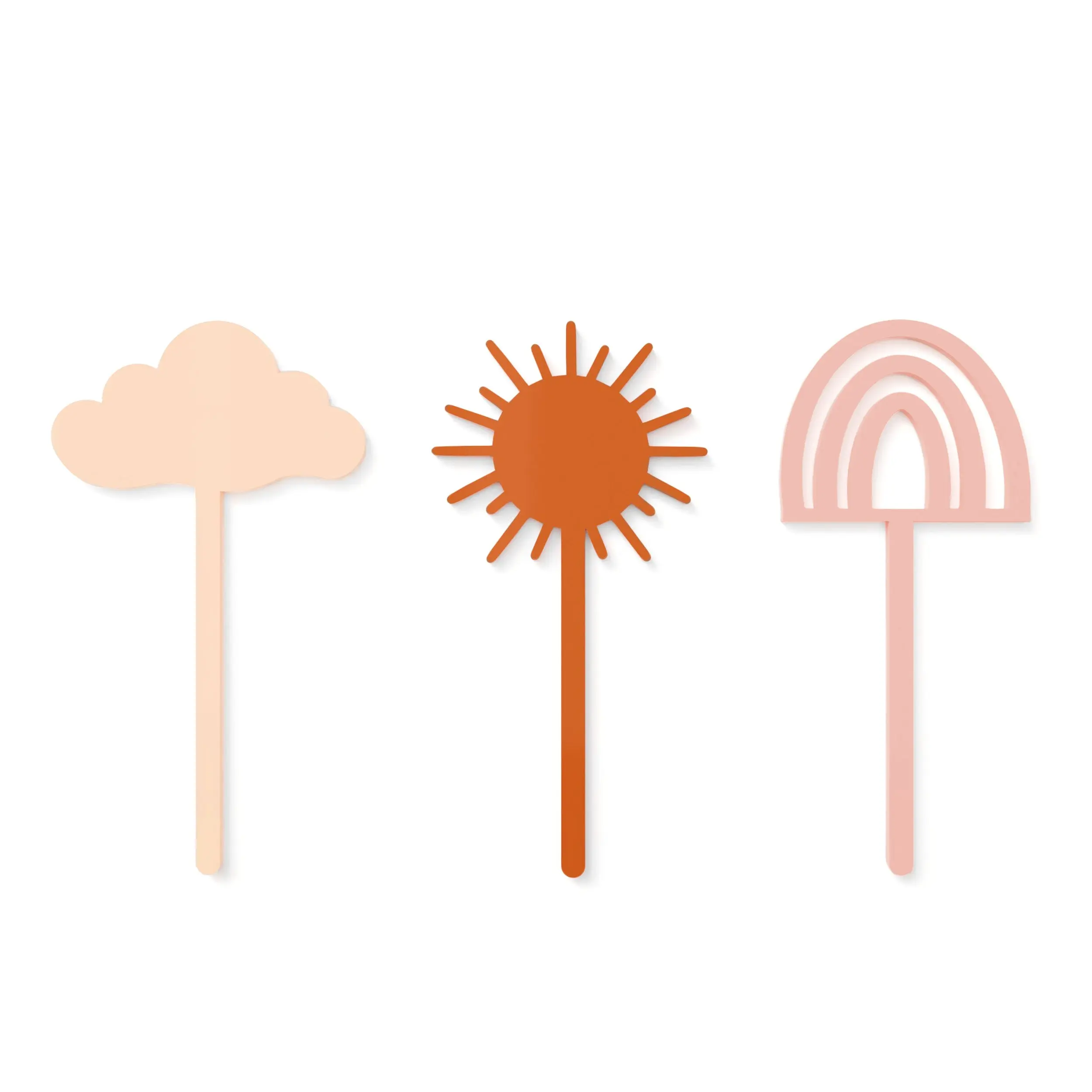 Here Comes the Sun Acrylic Cupcake Toppers, Set of 12