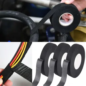 6pcs Electrical Tape - High Durability 590.55inch Black Wire Wrap for Automotive & Motorcycle Engine Compartment Soundproofing, Shielding, and Fire Retardant