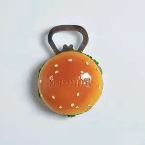 Hamburger Shaped Bottle Opener 2.5 x 3 inch Magnetic Refrigerator Opener Fun burger Design for Kitchen Use Home Decor Utensils