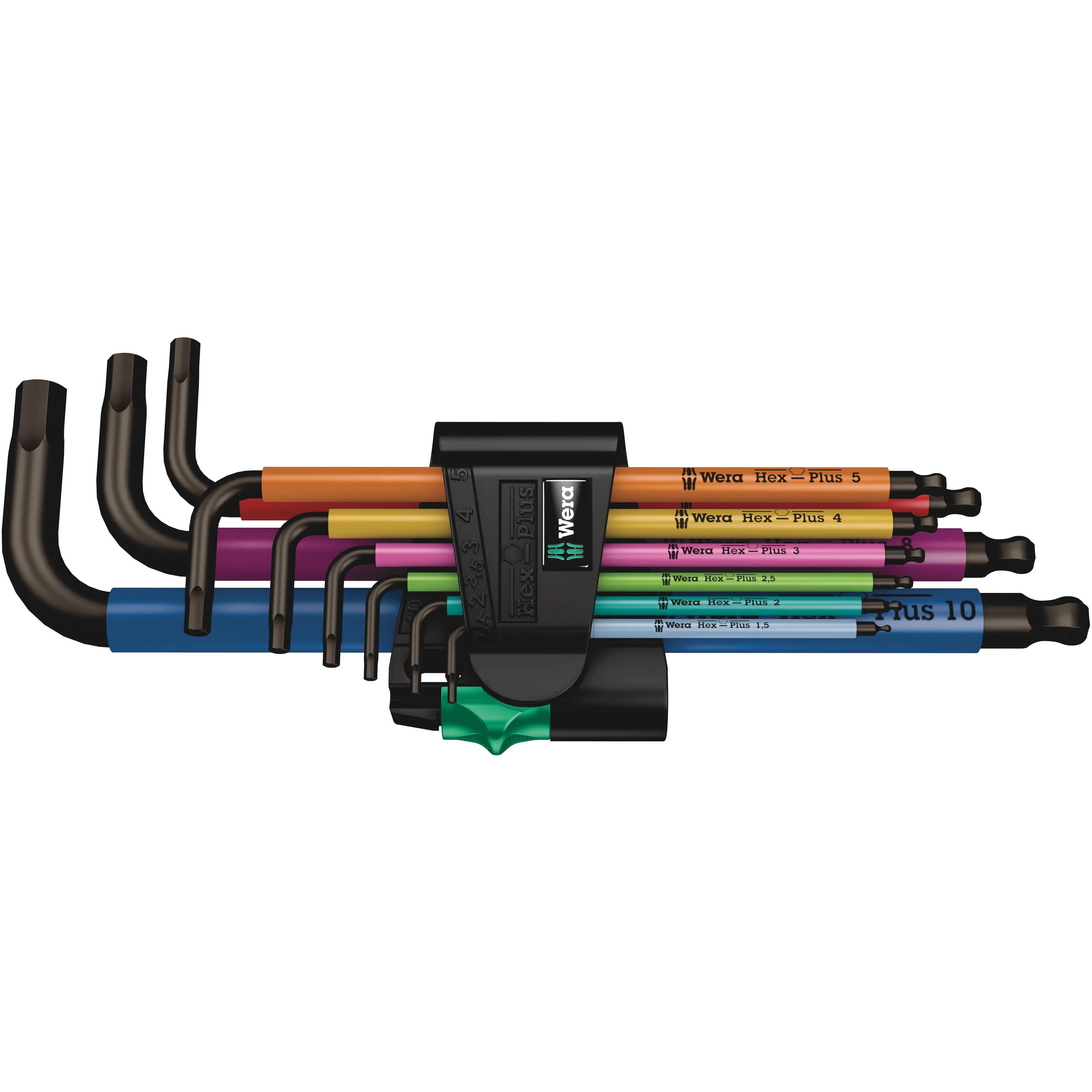 WERA 05073593001 950/9 Hex-Plus Multicolour 1 SB L-key set, metric, BlackLaser