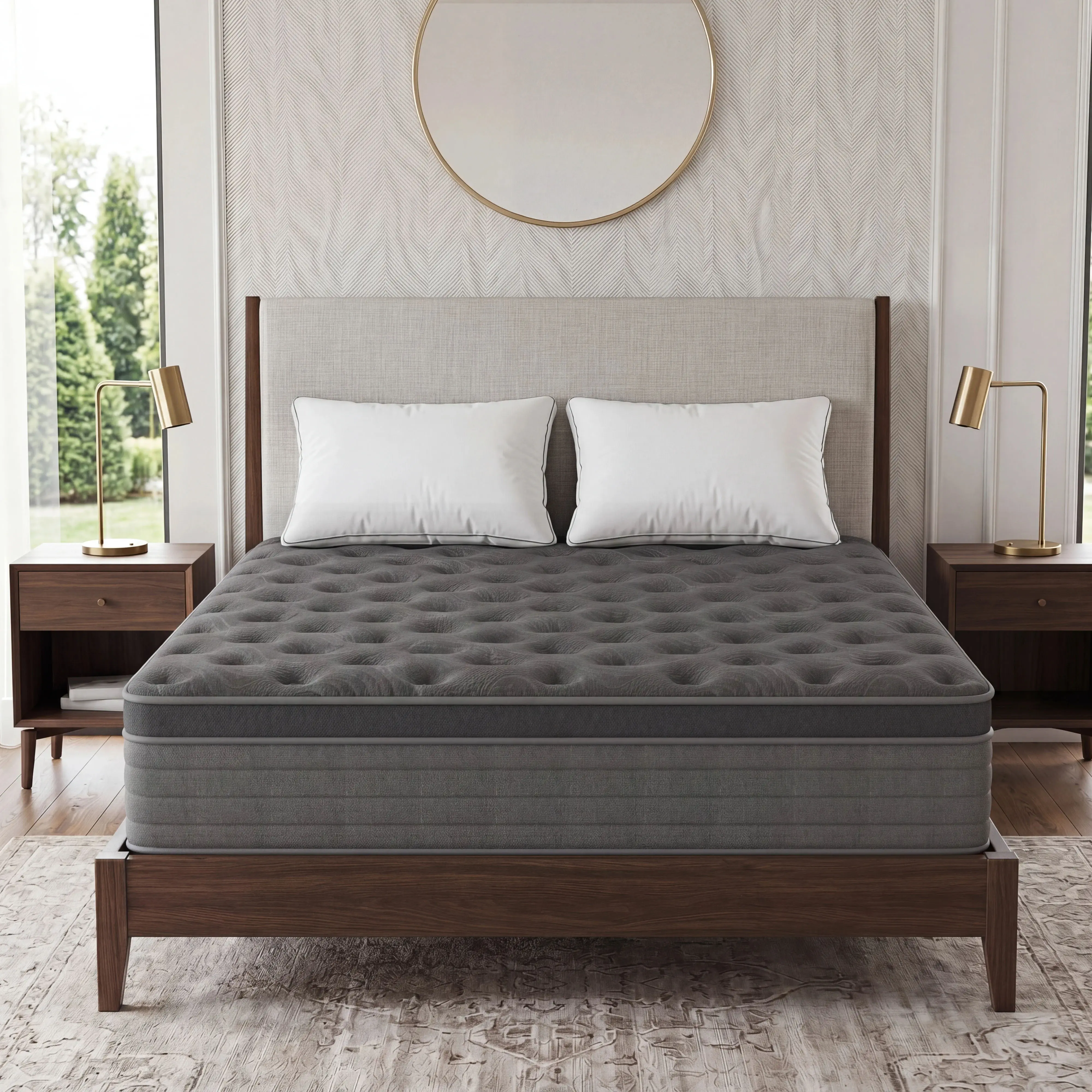 【summergarden】Mattress 12"14" Twin Full Queen King Size Mattress in a Box Hybrid Spring Memory Foam, Medium Firm Ergonomic Mattress， Lumbar Support king size mattresses