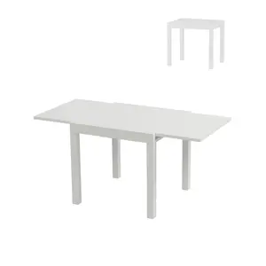 Expandable Patio Dining Table Set, 31"-63" Extendable Outdoor Table for 4-6 People with Aluminum Frame & Wood Pattern, Weather-Resistant for Backyard,Deck