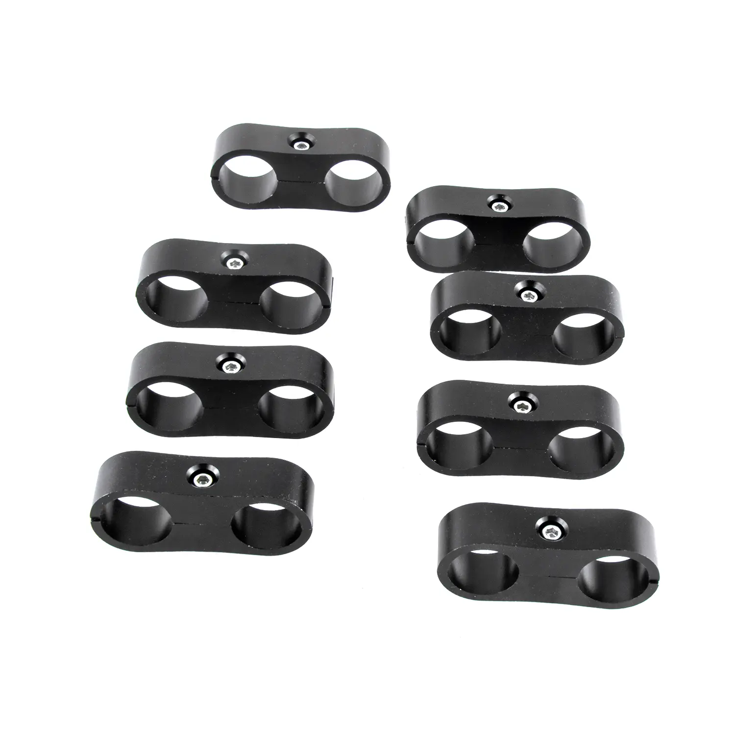 Alloyworks 8Pcs 8AN Hose Separator Clamp Fitting Connector Oil Fuel Hose Line