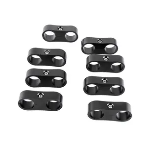 Alloyworks 8Pcs 8AN Hose Separator Clamp Fitting Connector Oil Fuel Hose Line