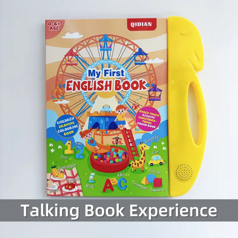 Educational Toy for Kids Ages 3–6 – Talking Sound Book with 114+ Words, 7 Themes, 4 Songs  Interactive Learning for Early Education| Encourages Independent Play & Fun Learning for Kids Vocabulary Flashcards Colorful Round Square Circle Animals