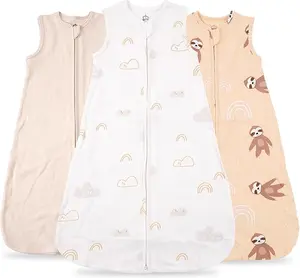 Giribet Baby Sleep Sack 100% Organic Cotton 0.5 TOG 2-Way Zipper Soft and Breathable for Newborns - Unisex, Machine Washable