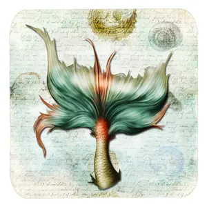 Carolines Treasures  Mermaids And Mermen Mermaid Tail Foam Coasters - Set Of 4- 3.5 x 3.5 In.