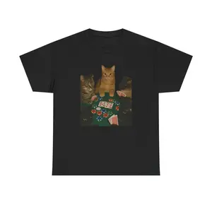 Gambling Cats Tee, Funny Cat Lover Shirt, Lucky Kitty T-Shirt, Cute Kitten Apparel, Casino Theme Top