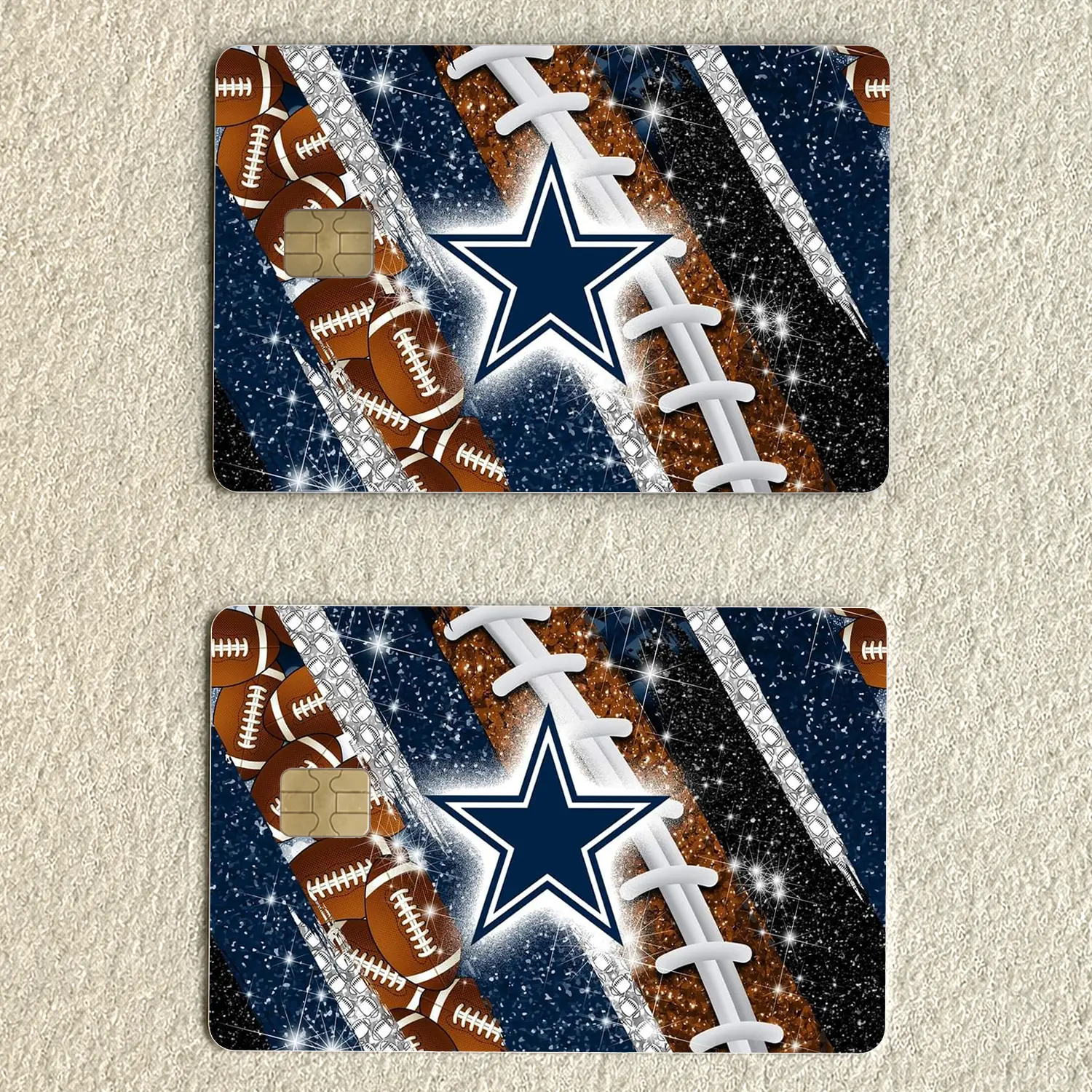 Dallas Football Card Skin, Blue Star Football Design, Game Day Sports Debit Credit Card Sticker, Football Fan Card Cover