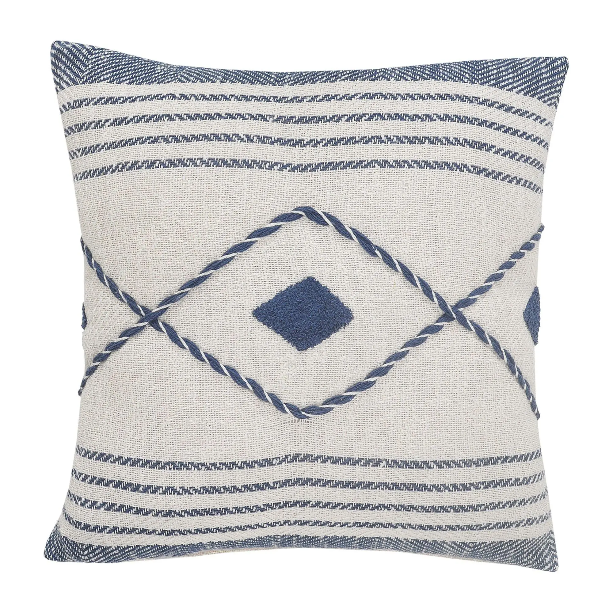 Ox Bay Coastal Edge Geometric Diamond Throw Pillow