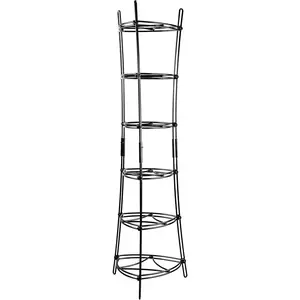 Lodge 6-Tier, Kitchen and Pantry Cast Iron Cookware Storage Organizing Tower, Steel Construction, Matte Black , 32.67" x 20.19" x 6"