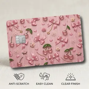 Coquette Credit Card Skin - Cute Credit Card Sticker | Waterproof Vinyl Card Skin | Aesthetic Card Cover