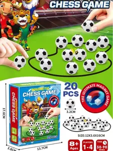 Magnetic Soccer Chess Game for Kids, Teens & Adults – Fast-Paced Strategy Board Game for Family Game Night, Party & Classroom | Portable Indoor Travel Tabletop Game | Birthday Gift for Boys Girls Soccer Fans | 20 Magnets, Rope & Travel Bag | Ages 8+