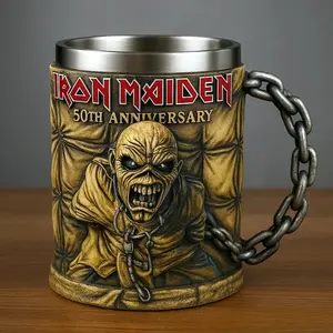 Iron Maiden 50th Anniversary Eddie 3D Mug, RockBand Collectible, Perfect Gift for Fans & MusicLovers, Limited Edition Memorial