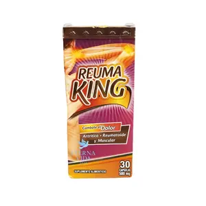 Reuma King 30 Capsules 500mg - Antioxidants for Arthritis Rheumatoid & Muscular Pain Relief - Healthcare Supplement - Vitamin
