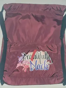 Burgundy Beautifully Black Nylon backpack