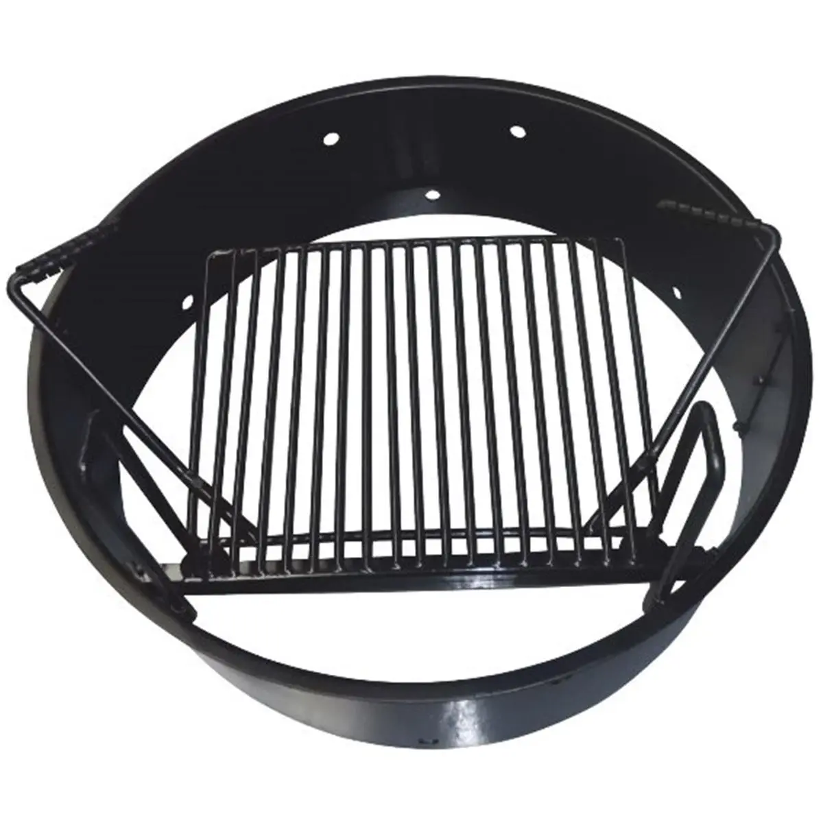 212 MAIN Heavy Duty Metal 36" Diameter Fire Ring, 38" H x 11.5" W x 38" L Outdoor Charcoal Barbecue Pit (95 lbs) with 14" Height Adjustable Grate, 11-3/8" Deep Bowl & Hi-Temp Enamel Finish